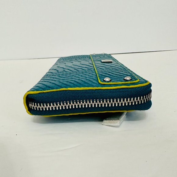 LODIS  IRIS PYTHON EMBOSSED ZIP AROUND WALLET BLUE - Picture 5 of 9